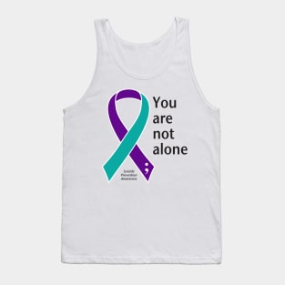 Suicide prevention: not alone ribbon, black type Tank Top